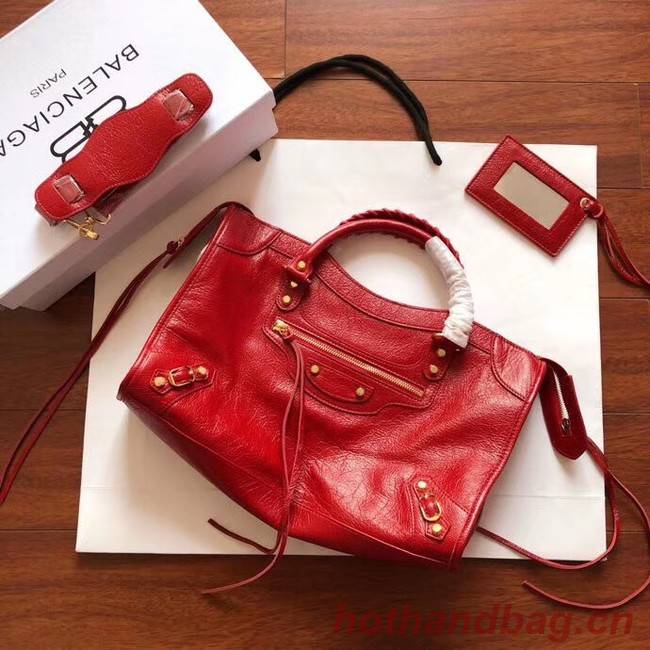 Balenciaga The City Handbag Calf leather 382569 red