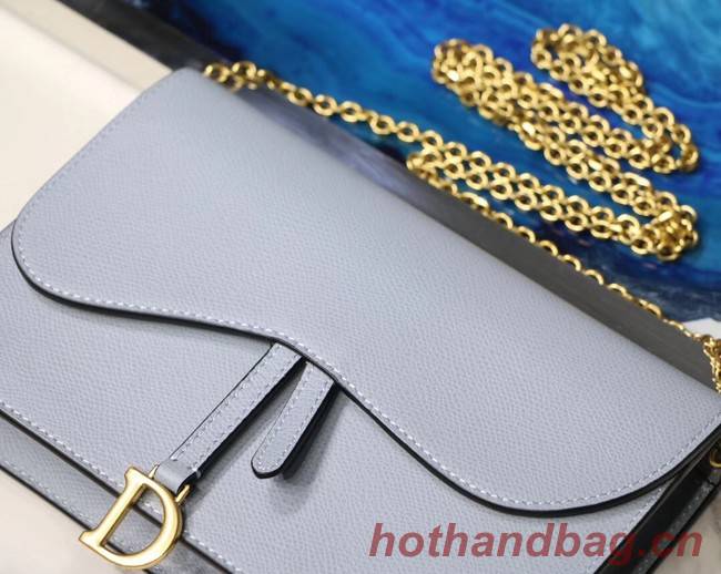 Dior SADDLE DIOR OBLIQUE Chain Clutch bag S5614 light blue
