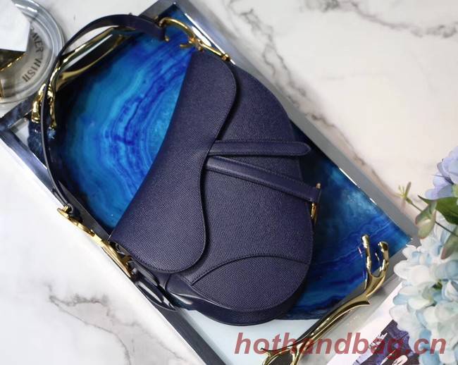 Dior SADDLE-TAS VAN KALFSLEER M0446C dark blue