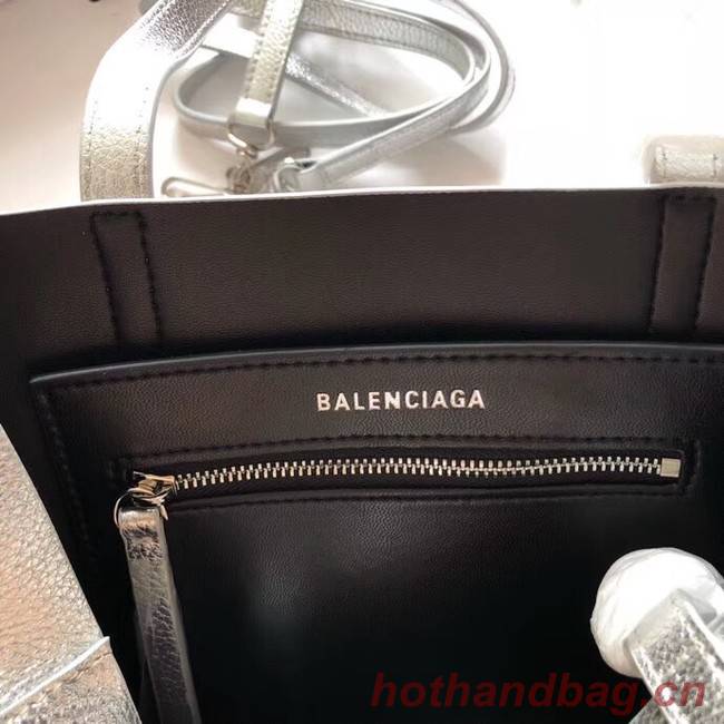 Balenciaga Original Leather Mini Shopper Bag 6696 Silver