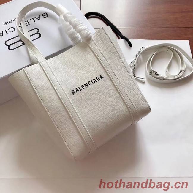 Balenciaga Original Leather Mini Shopper Bag 6696 White