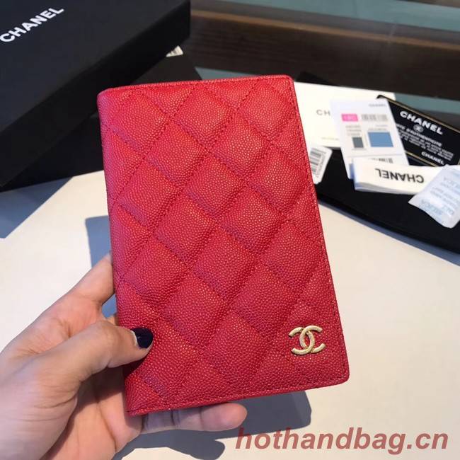 Chanel Calfskin Leather & Gold-Tone Metal Wallet A80385 Red