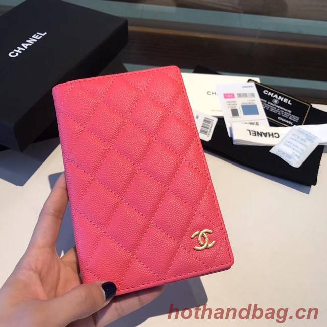 Chanel Calfskin Leather & Gold-Tone Metal Wallet A80385 Rose