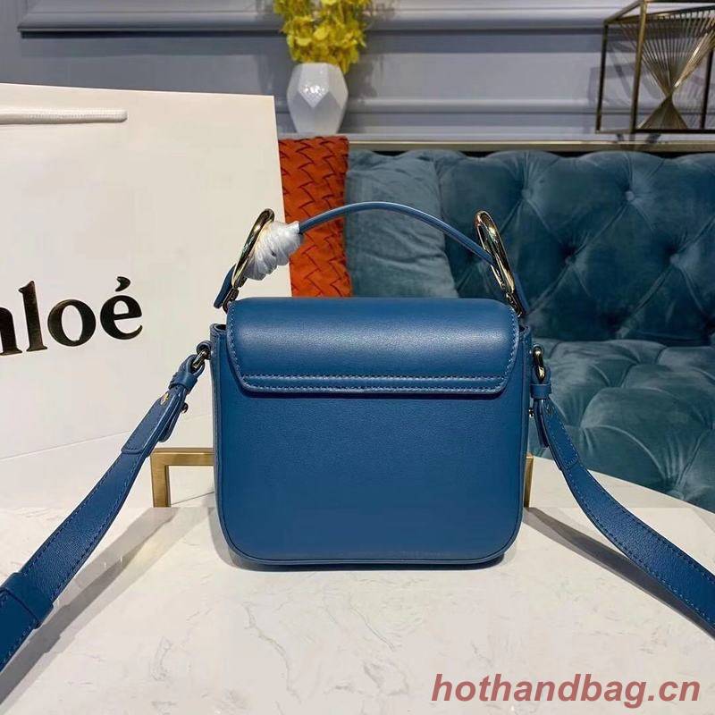 Chloe Original Calfskin Leather Top Handle Small Bag 3S030 Blue