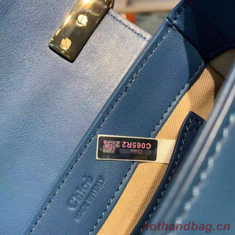 Chloe Original Calfskin Leather Top Handle Small Bag 3S030 Blue