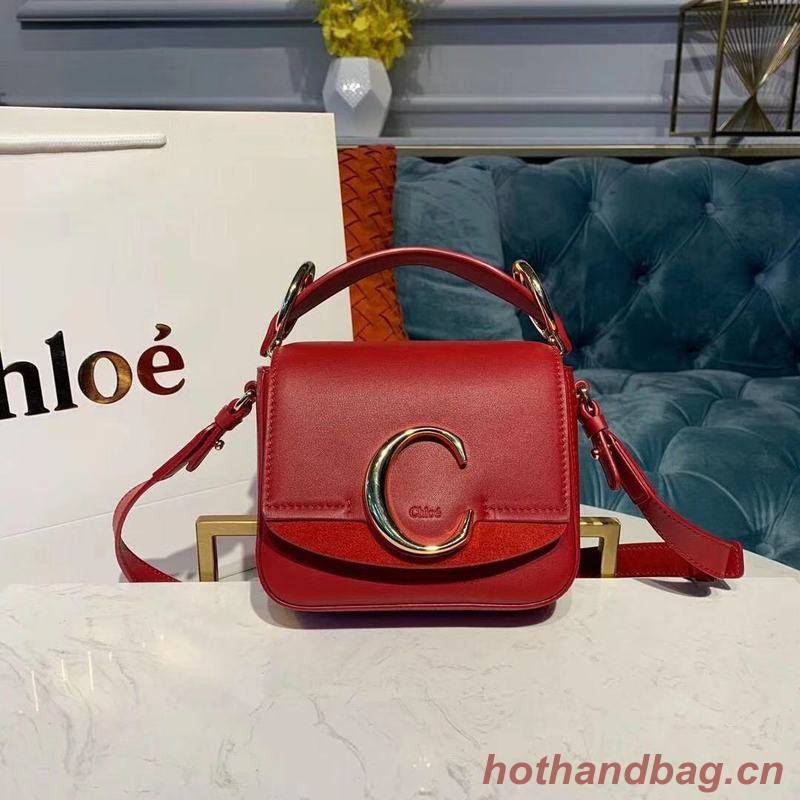 Chloe Original Calfskin Leather Top Handle Small Bag 3S030 Red
