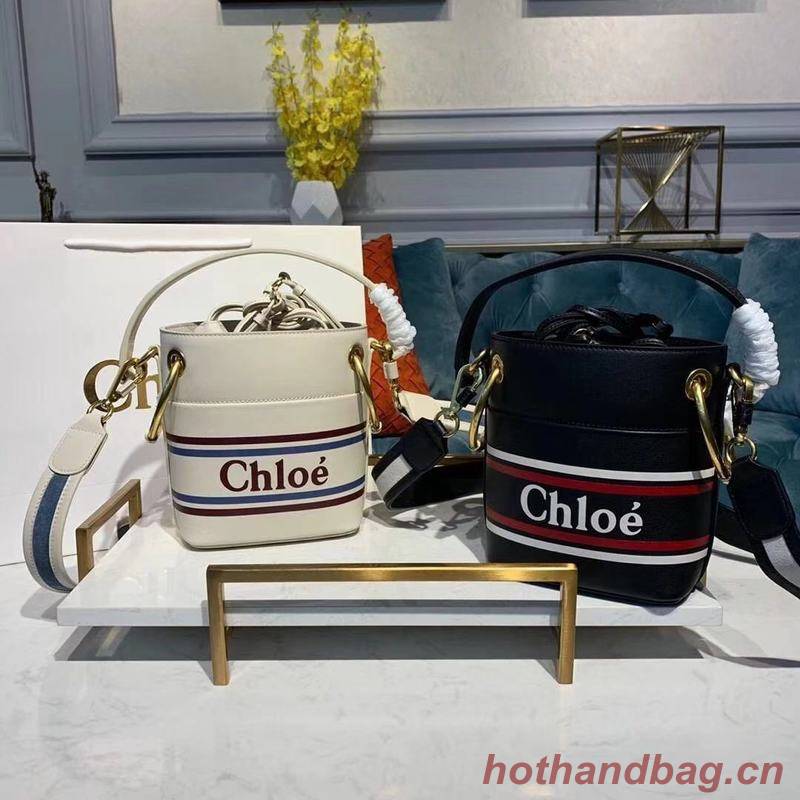 Chloe Roy Mini Smooth Leather Bucket Bag 3S508 White