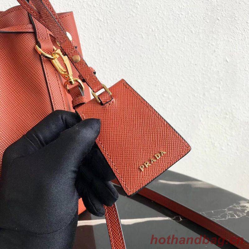 Prada Galleria Saffiano Leather Bag 1BE032 Dark Orange