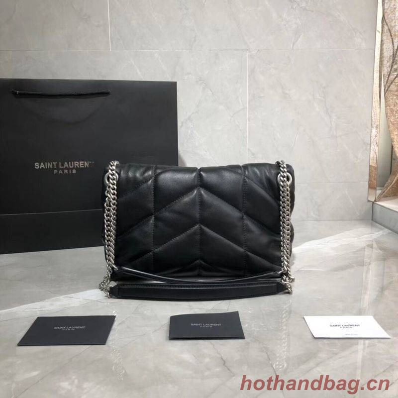 Yves Saint Laurent LOULOU PUFFER SMALL BAG IN QUILTED CRINKLED MATTE LEATHER Y577476 Black Yves Saint Laurent LOULOU PUFFER SMALL BAG IN QUILTED CRINKLED MATTE LEATHER Y577476 Black