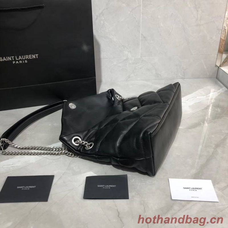 Yves Saint Laurent LOULOU PUFFER SMALL BAG IN QUILTED CRINKLED MATTE LEATHER Y577476 Black Yves Saint Laurent LOULOU PUFFER SMALL BAG IN QUILTED CRINKLED MATTE LEATHER Y577476 Black