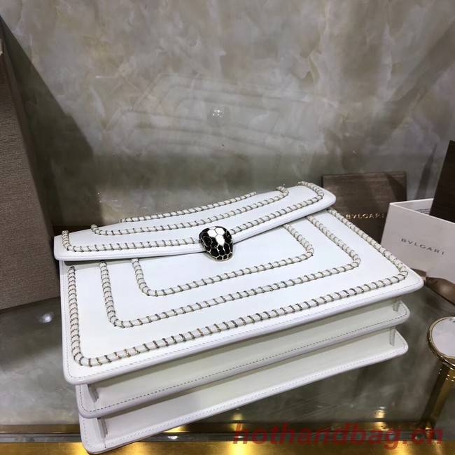 BVLGARI Medium Shoulder Bag Calfskin Leather BG22890 white