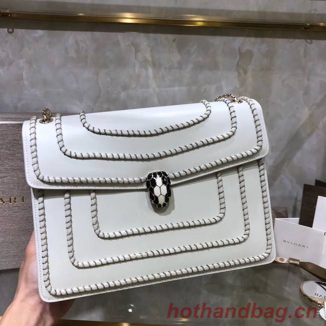 BVLGARI Medium Shoulder Bag Calfskin Leather BG22890 white