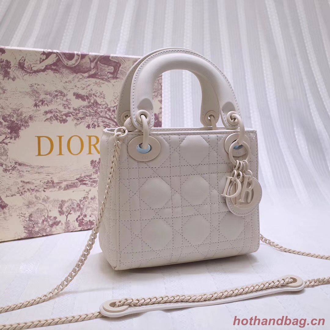 Dior MINI LADY DIOR CALFSKIN BAG M0505 White