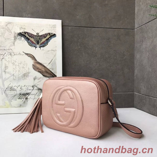 Gucci Soho Calfskin Leather Disco Bag 308364 pink