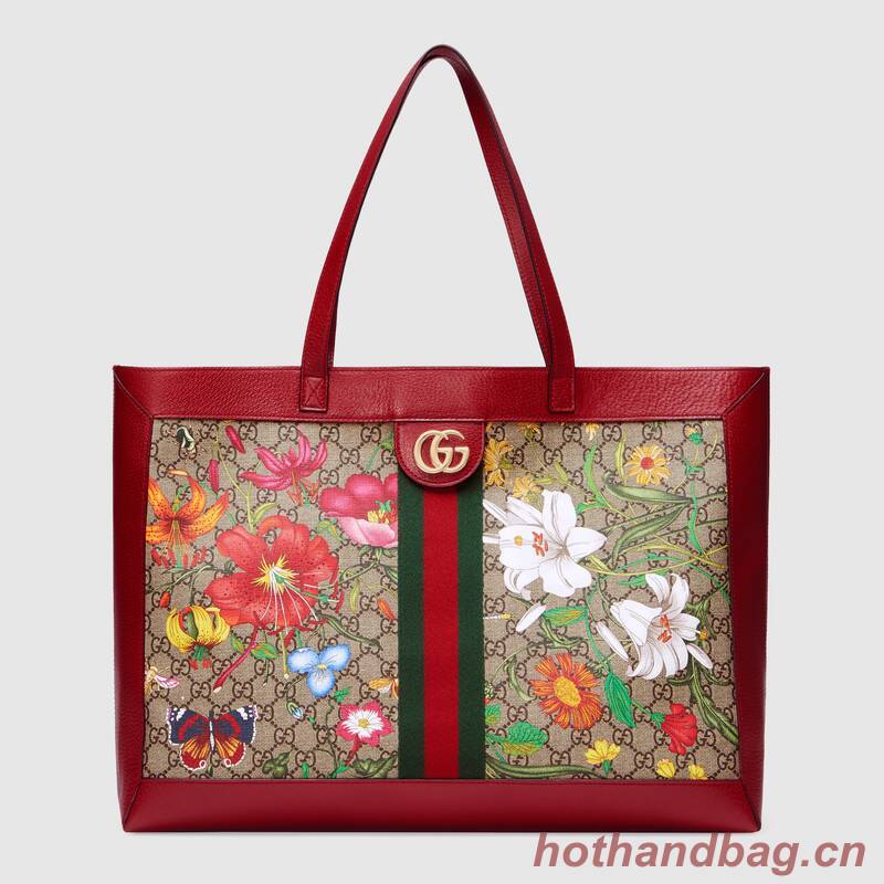 Gucci Ophidia series GG flower medium shopping bag 547947 red