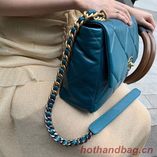 Chanel 19 flap bag AS1161 blue