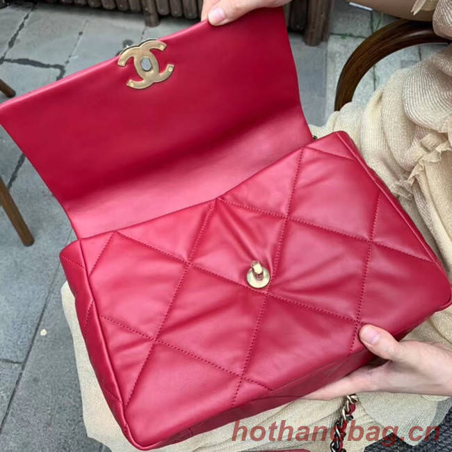 Chanel 19 flap bag AS1161 red