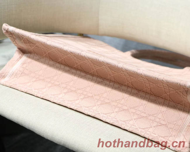 DIOR BOOK TOTE BAG IN EMBROIDERED CANVAS C1286 Pink