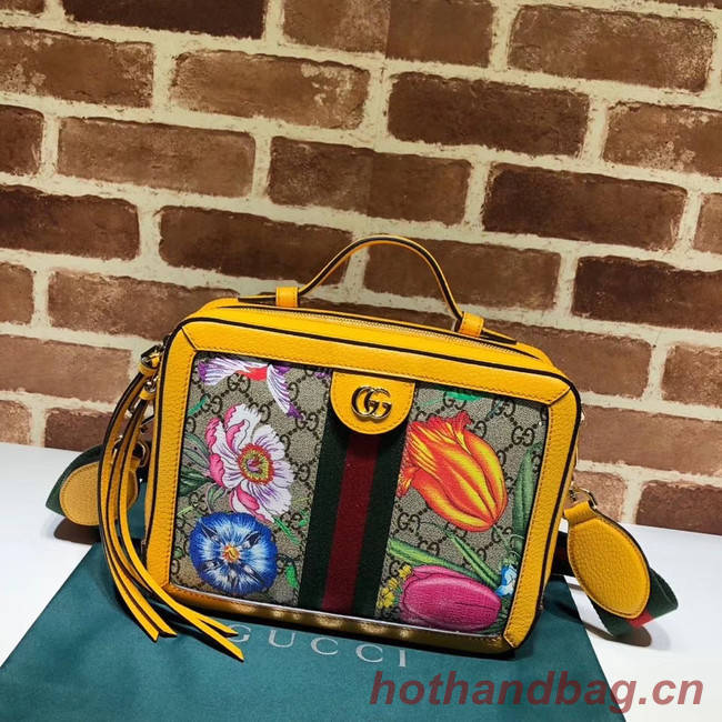Gucci Ophidia GG Flora small shoulder bag 550622 yellow 