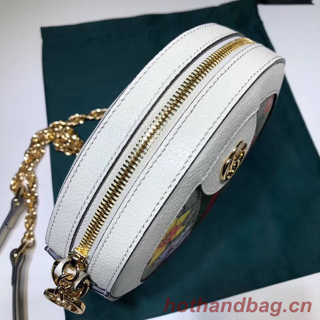 Gucci Ophidia series GG flower round Mini Shoulder Bag 550618 white