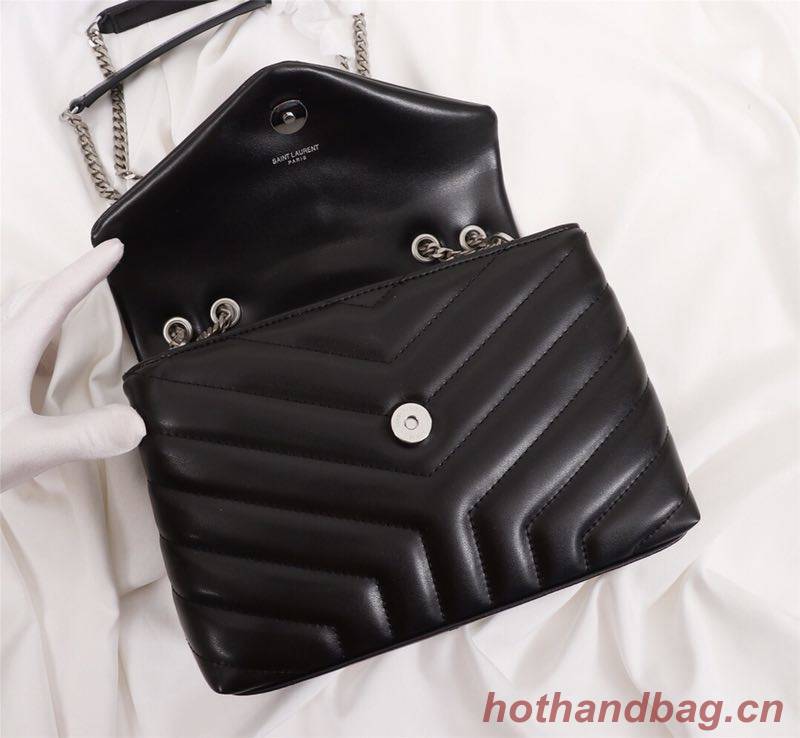 Yves Saint Laurent Calfskin Leather Tote Bag 464678 Black 