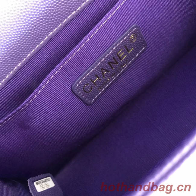 Boy chanel handbag V67086 purple