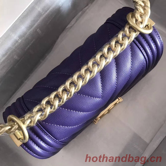 Small boy chanel handbag V67085 purple