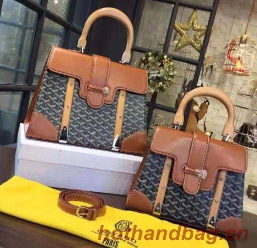 Goyard Y Doodling Calfskin Leather Tote Bag 9956 Brown