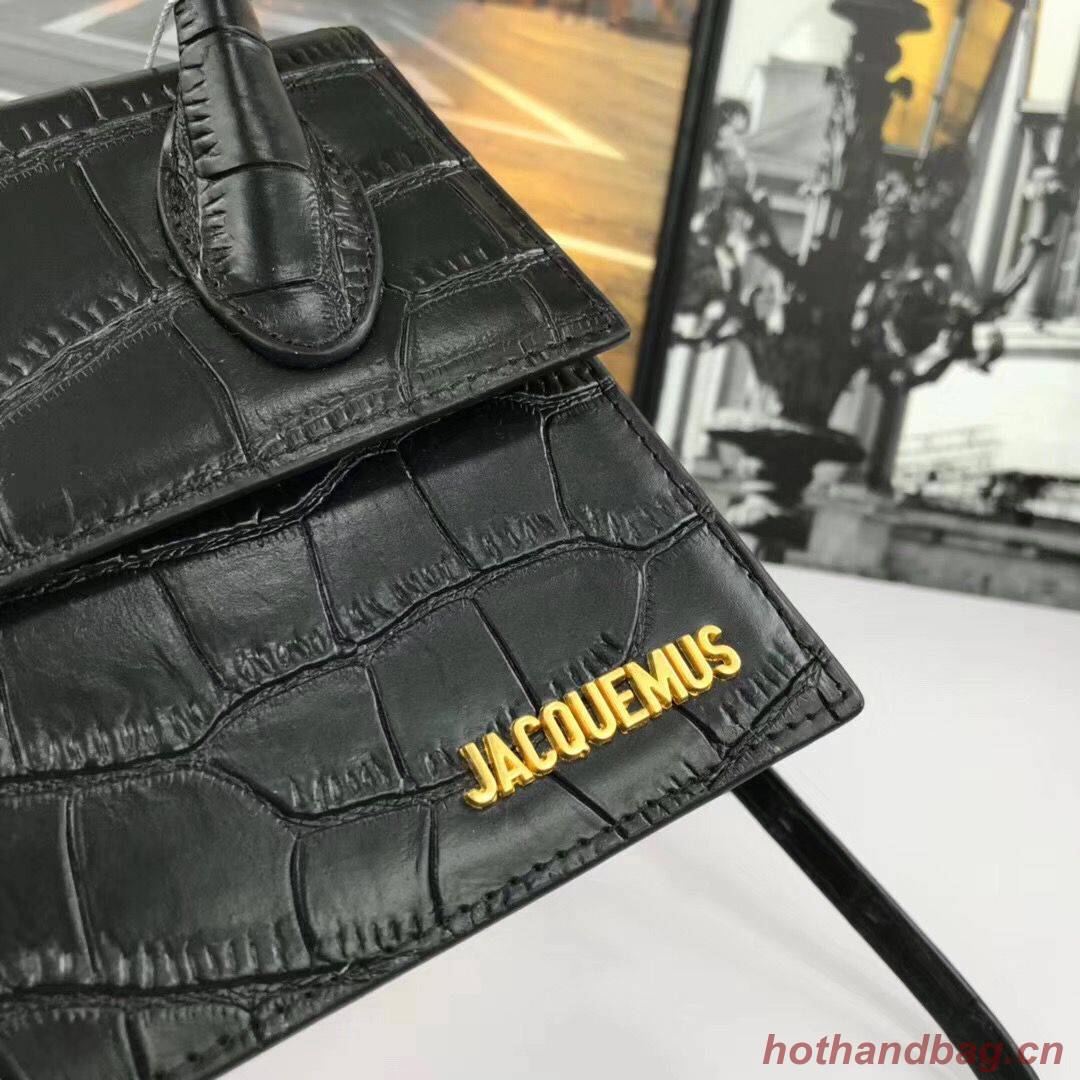 Jacquemus Original Leather Mini Top Handle Bag J8088 Black