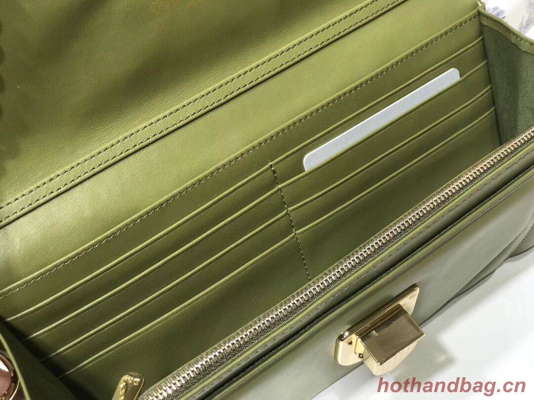 DIOR CLUTCH gold-tone metal C1040A green