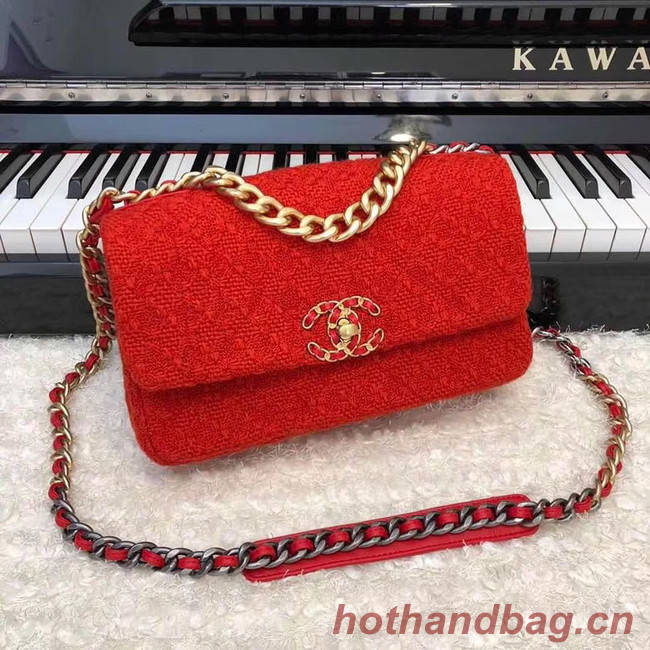 CHANEL 19 Flap Bag AS1160 red