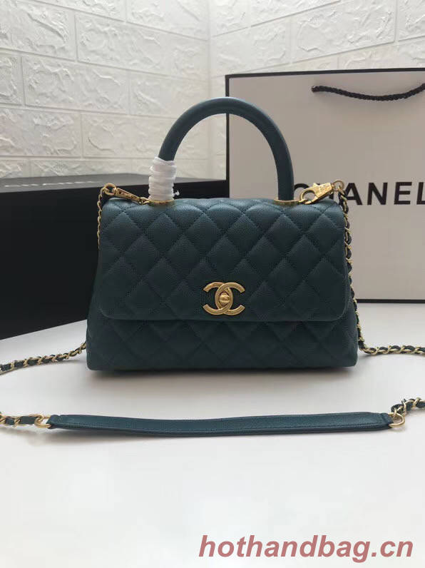 Chanel Small Flap Bag with Top Handle A92990 blue