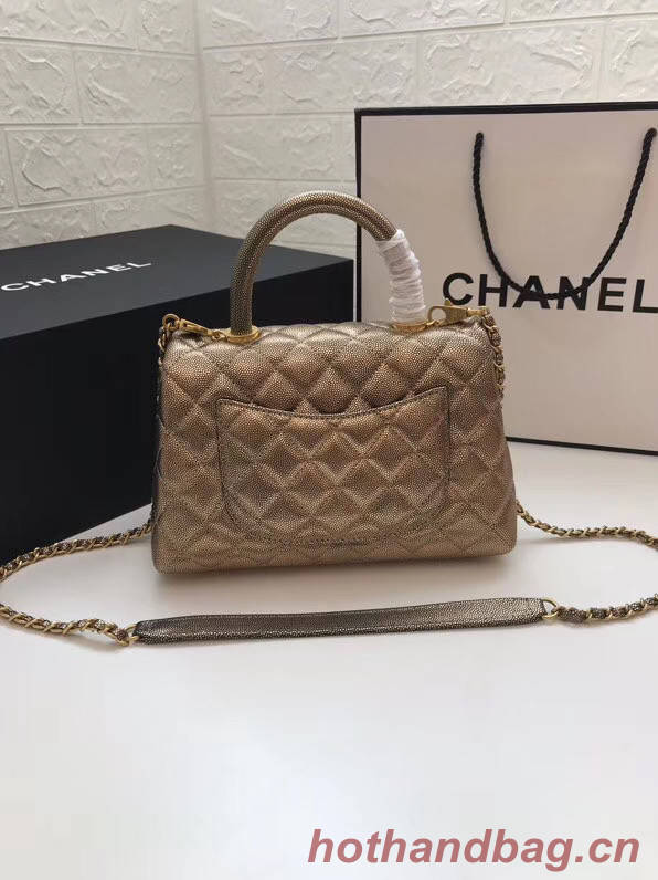 Chanel Small Flap Bag with Top Handle A92990 gold