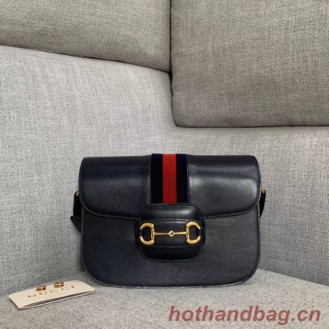 Gucci 1955 textured leather shoulder bag 602204 black