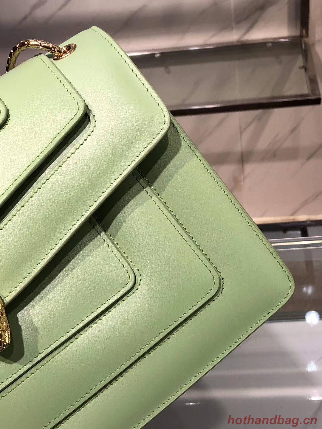 BVLGARI Serpenti Forever leather shoulder bag B288620 green