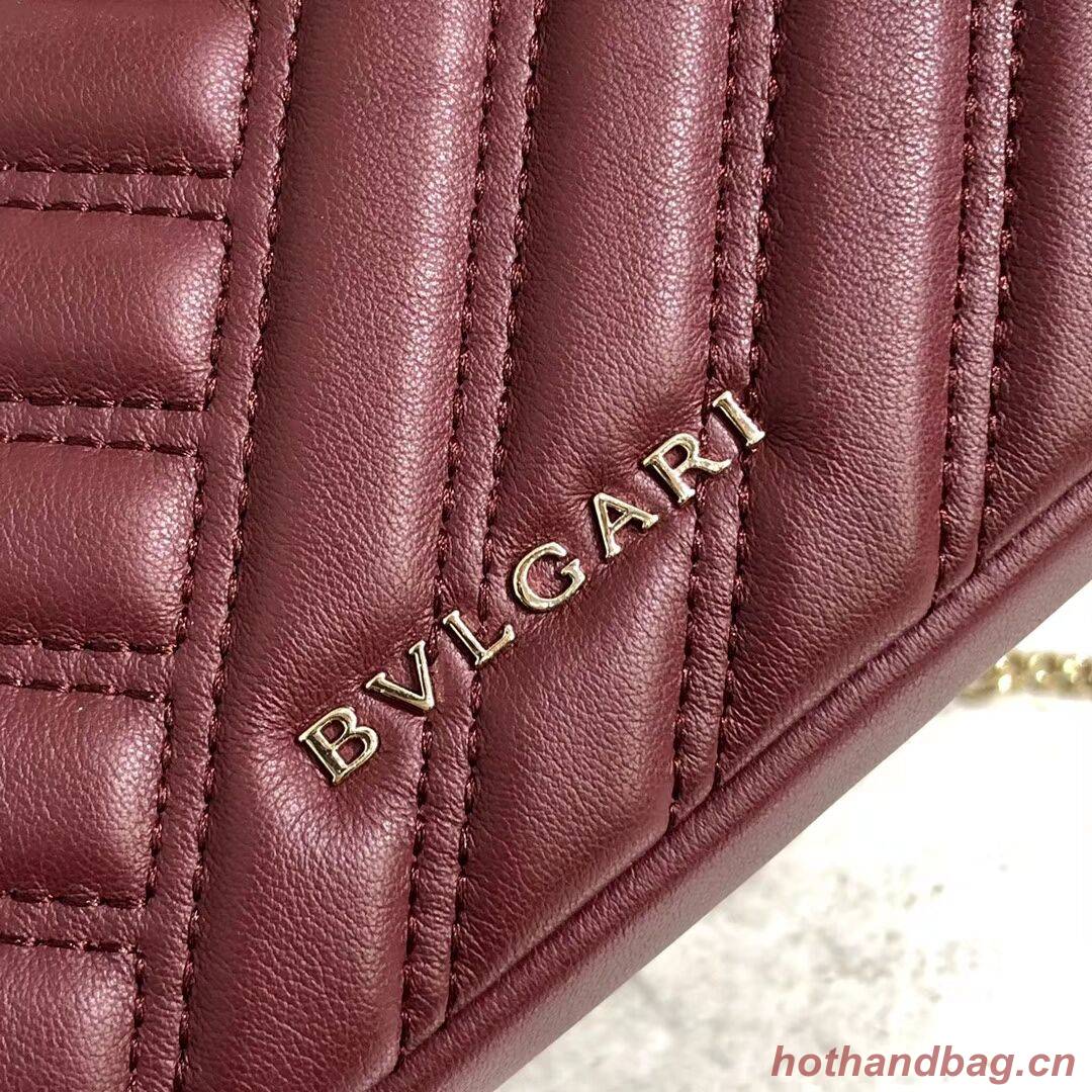 BVLGARI Shoulder Bag Calfskin Leather B288760 Burgundy