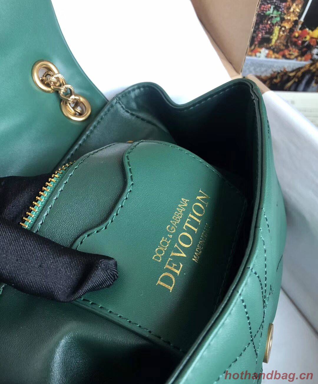 Dolce & Gabbana Origianl Leather Bag 4919 green
