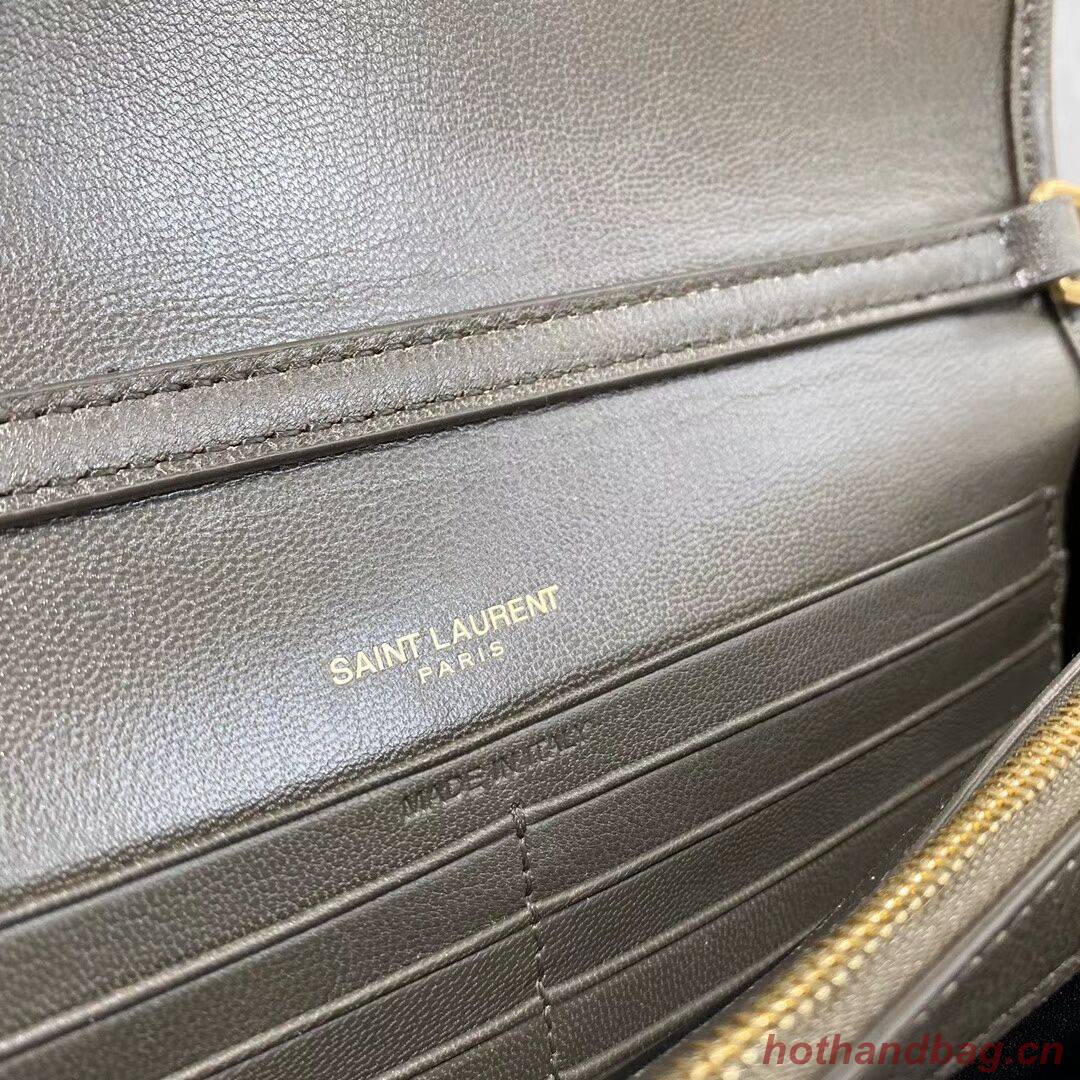 SAINT LAURENT leather shoulder bag Y585031 grey