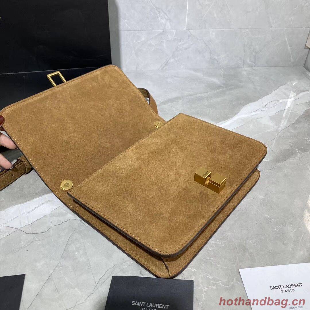 Yves Saint Laurent CARRE SATCHEL IN SUEDE Y585061 brown Yves Saint Laurent CARRE SATCHEL IN SUEDE Y585061 brown
