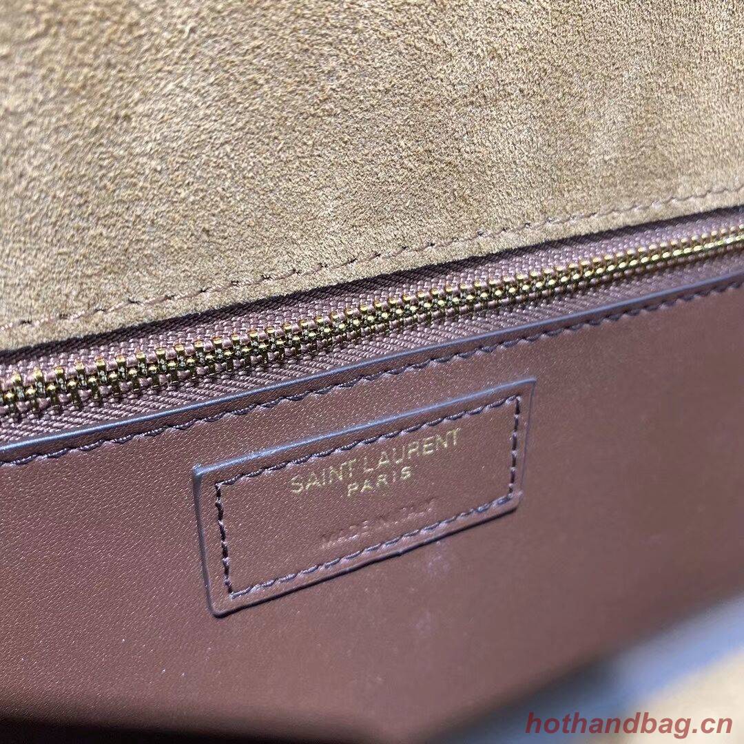 Yves Saint Laurent CARRE SATCHEL IN SUEDE Y585061 brown Yves Saint Laurent CARRE SATCHEL IN SUEDE Y585061 brown