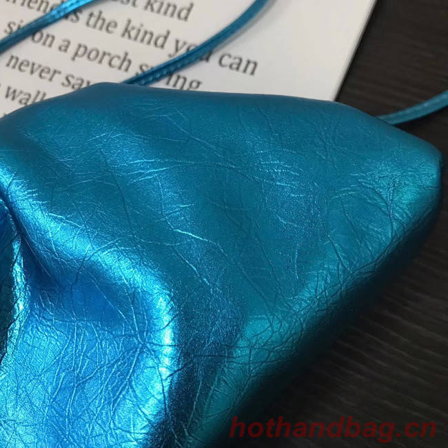 Bottega Veneta Nappa lambskin soft wide large Shoulder Bag 585852 blue