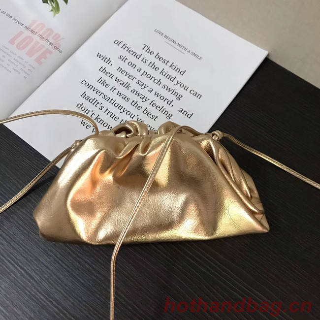 Bottega Veneta Nappa lambskin soft wide large Shoulder Bag 585852 gold