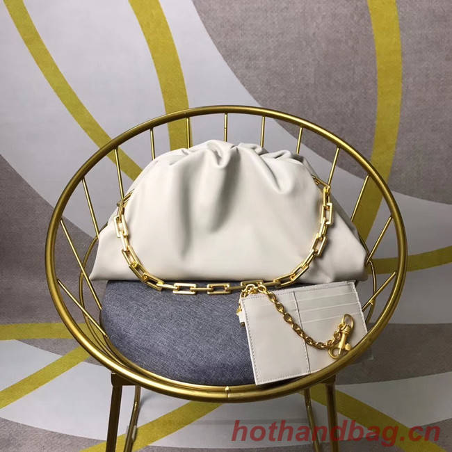 Bottega Veneta Nappa lambskin soft wide large Shoulder Bag 585853 white