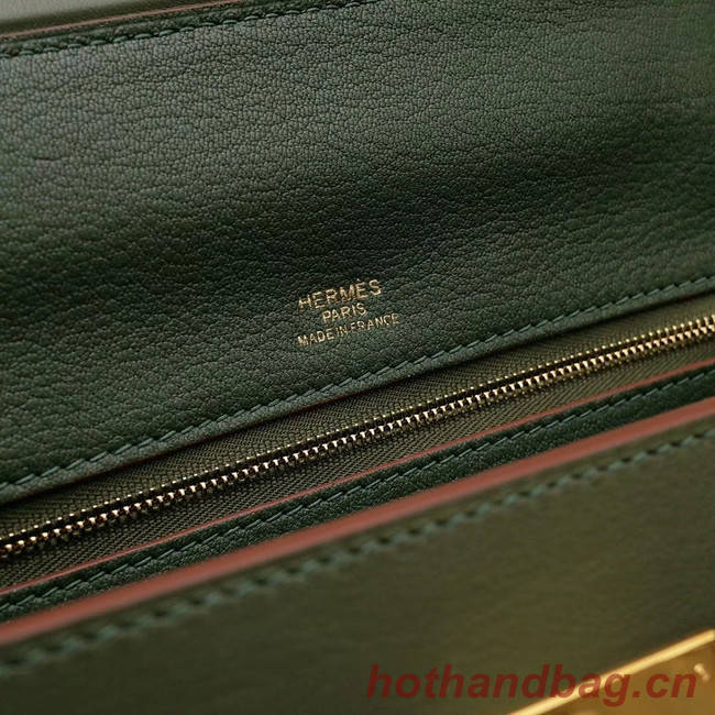 Hermes Kelly togo Leather Tote Bag H2424 Blackish green