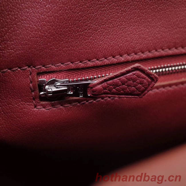 Hermes Kelly togo Leather Tote Bag H2424 Burgundy