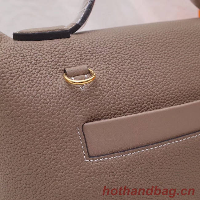 Hermes Kelly togo Leather Tote Bag H2424 grey