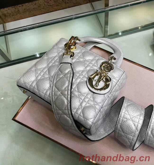 Dior LADY DIOR CALFSKIN BAG M0575 Silvery white