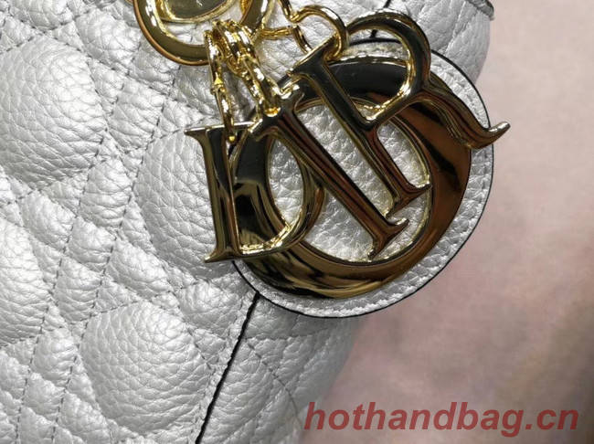 Dior MINI LADY DIOR CALFSKIN BAG M0574 Silvery white