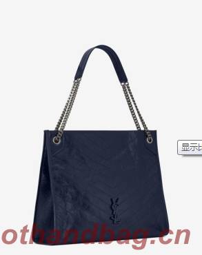 Yves Saint Laurent Calfskin Leather Tote Bag Black 464689 Black hardware