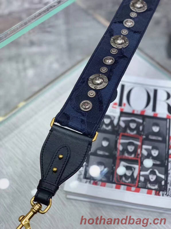 DIOR BLUE MULTICOLOR CAMOUFLAGE FULLY EMBROIDERED STRAP M928